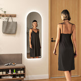 easycomfort easycomfort specchio da parete ad arco con illuminazione led regolabile e controllo touch in vetro temperato 40x3x120 cm