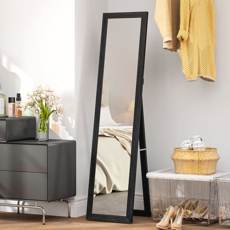 easycomfort easycomfort specchio da parete e da appoggio con cornice in mdf per ingresso soggiorno e camera nero