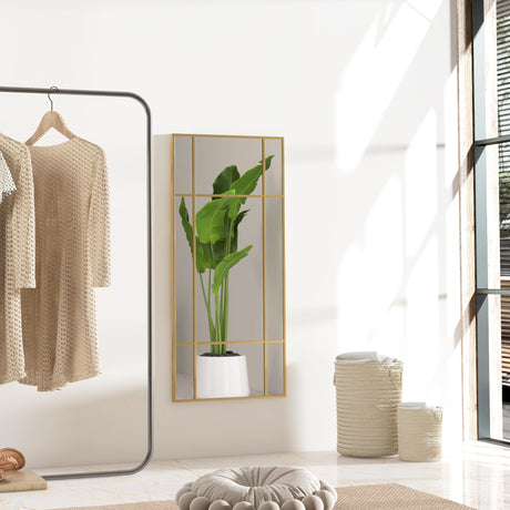 easycomfort easycomfort specchio da parete stile finestra con montaggio verticale e orizzontale 110x50cm oro