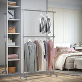 easycomfort easycomfort stender appendiabiti con altezza ed estensione regolabili 4 ruote girevoli acciaio inox e abs 165x48x180cm