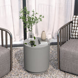 easycomfort easycomfort tavolino multiuso con secchiello ghiaccio e coperchio in cemento e acciaio inox 37 5x43 5 cm grigio chiaro