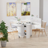 easycomfort easycomfort tavolo pieghevole salvaspazio 2 ripiani inferiori in legno tavolo richiudibile salvaspazio con ruote per 6 persone 75p x 140l x 74h cm bianco ean 8054111849241