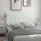 easycomfort easycomfort testiera letto matrimoniale imbottita con design a bottoni in pelle pu e mdf 160x7x120 cm bianco