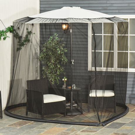 easycomfort easycomfort zanzariera per ombrellone 3x2 3 m regolabile a rete fitta con apertura a cerniera nero