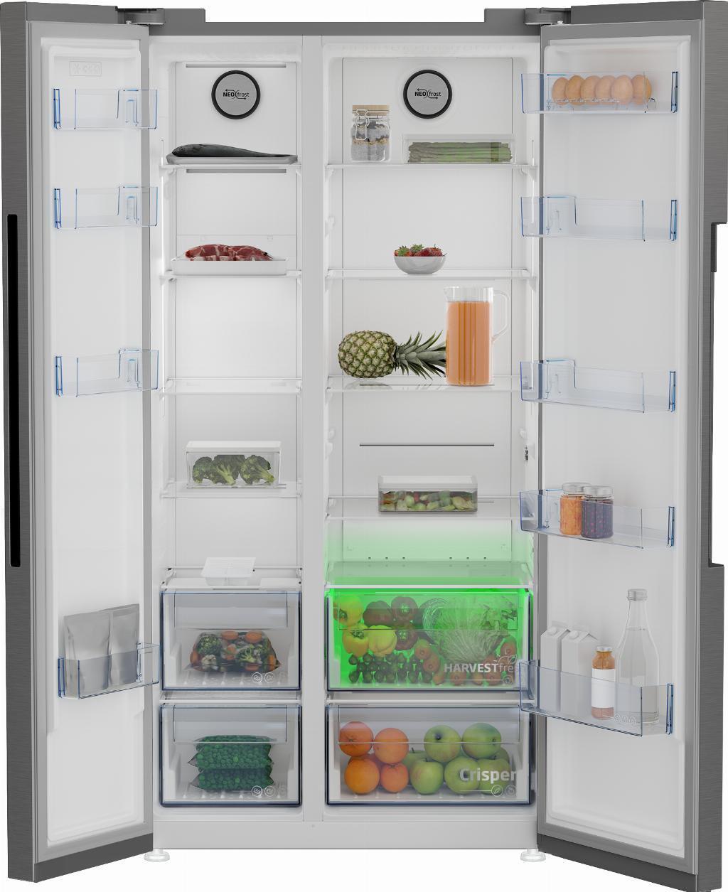 frigorifero side by side beko gn1603140xbn 580 litri classe energetica e a179xl91p70 5 total no frost tecnologia harvestfresh compressore prosmart inverter inox metalizzato 38239