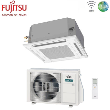 fujitsu condizionatore a cassetta fujitsu kv 9000 btu auxg09kvla r 32 wi fi optional con griglia e telecomando