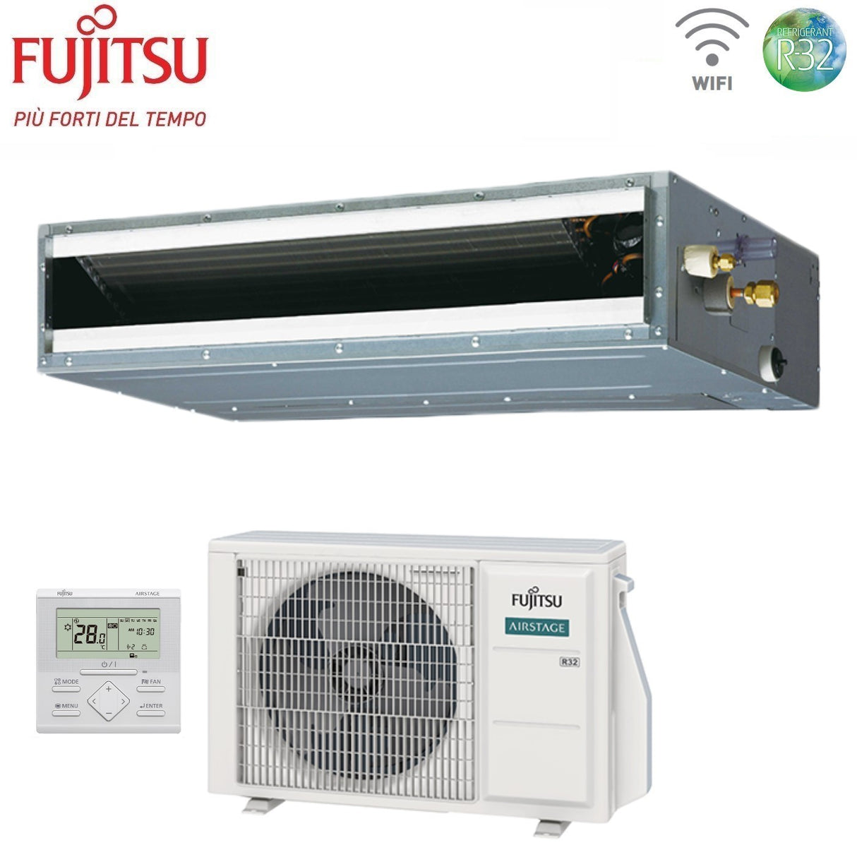 fujitsu condizionatore fujitsu canalizzabile bassa prevalenza serie kl 12000 btu arxg12kllap r 32 wi fi optional