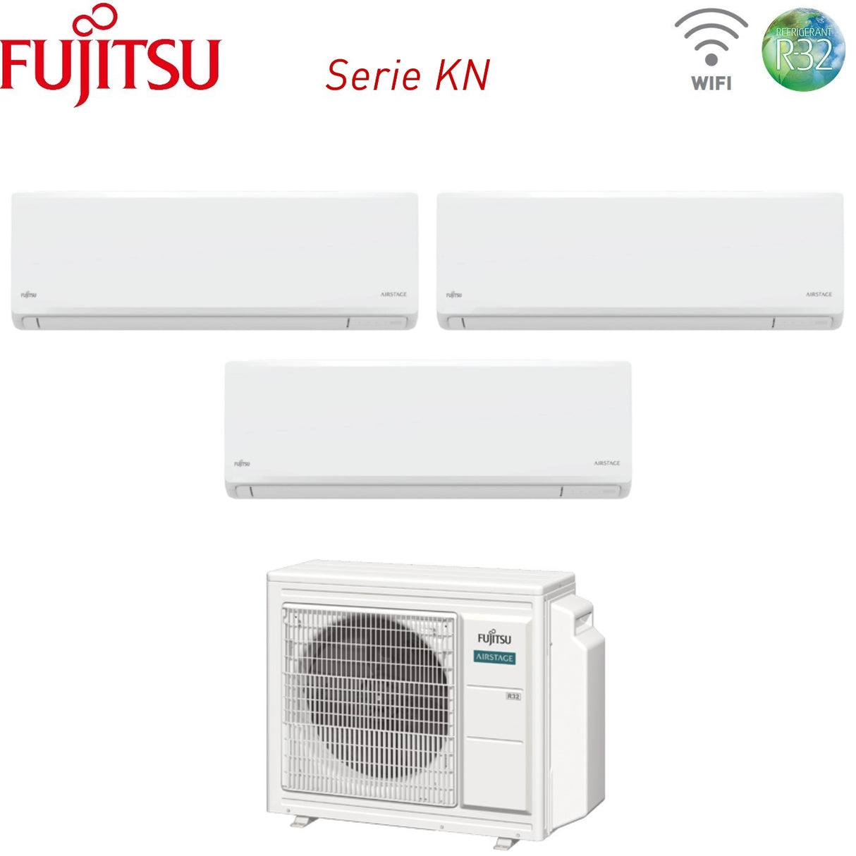 fujitsu condizionatore fujitsu trial split inverter kn airstage 799 con aoeg24kbca3 r 32 wi fi integrato