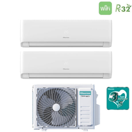 hisense climatizzatore condizionatore hisense dual split inverter serie ecosense 912 con 2amw42u4rgc r 32 wi fi integrato 900012000