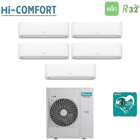hisense climatizzatore condizionatore hisense penta split inverter serie hi comfort 9991212 con 5amw125u4rta r 32 wi fi integrato 9000900090001200012000