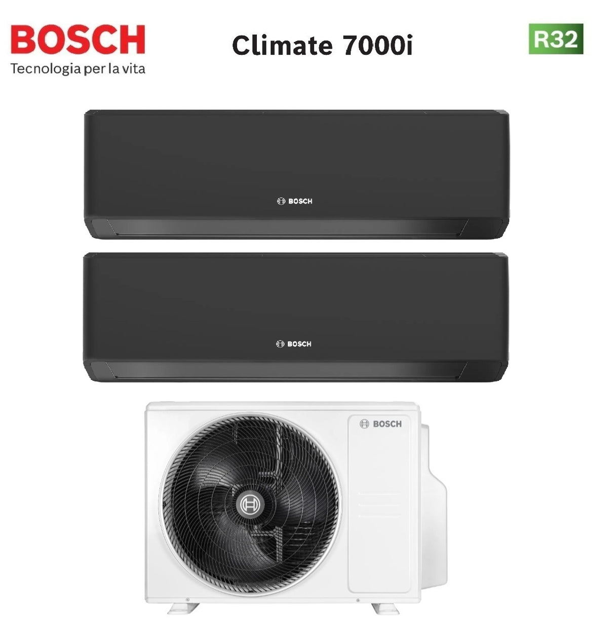 junkers bosch condizionatore dual split bosch climate 7000i black 99 con 5000m 412 e r 32 wi fi integrato