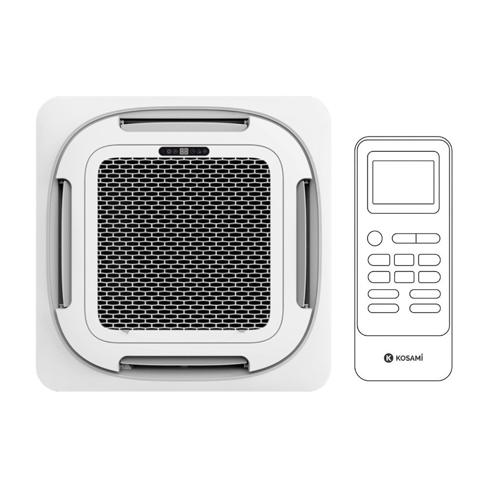 kosami condizionatore a cassetta kosami 60000 btu trifase r 32 wi fi integrato con griglia e telecomando