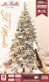 le stelle albero di natale innevato le stelle st moritz h 180cm x l 130cm con 2000 luci led 1958 rami e bacchetta
