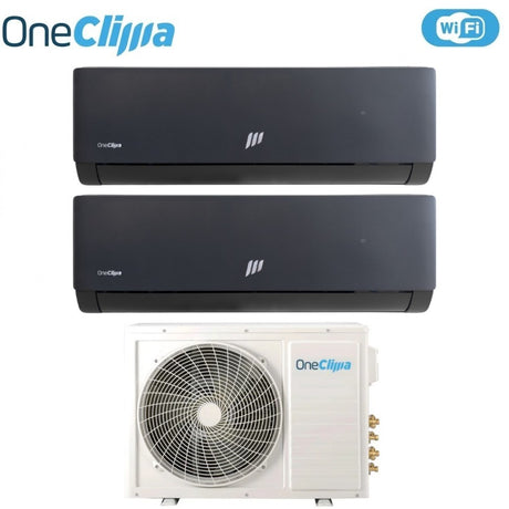 oneclima condizionatore dual split oneclima prime black 918 con mlt18x2y24 r 32 wi fi integrato