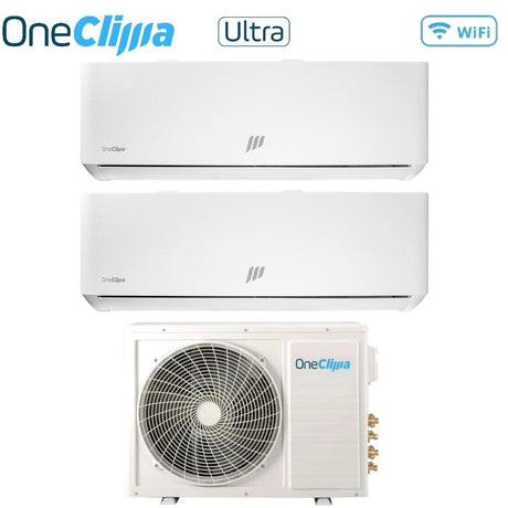 oneclima condizionatore dual split oneclima ultra 912 con mlt14x2y24 r 32 wi fi integrato pannello telato