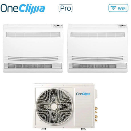 oneclima condizionatore oneclima dual split console 1218 con mlt27x3y24 r 32 wi fi optional con telecomando di serie