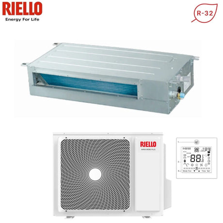riello climatizzatore condizionatore riello inverter canalizzato canalizzabile 12000 btu amd 35 pa r 32 codice 20161585 con comando a filo di serie