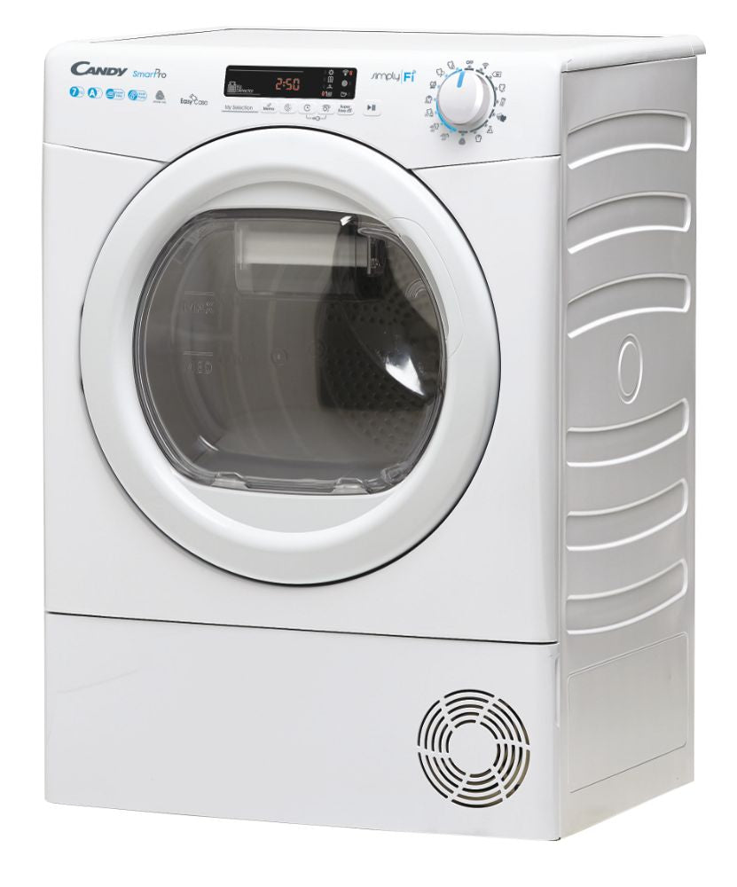 asciugatrice a pompa di calore slim 7 kg candy smart pro cso4h7a1de s axlxp 85x60x46 wi fi _ ble cicli rapidi cso4 h7a1de s classe energetica a_