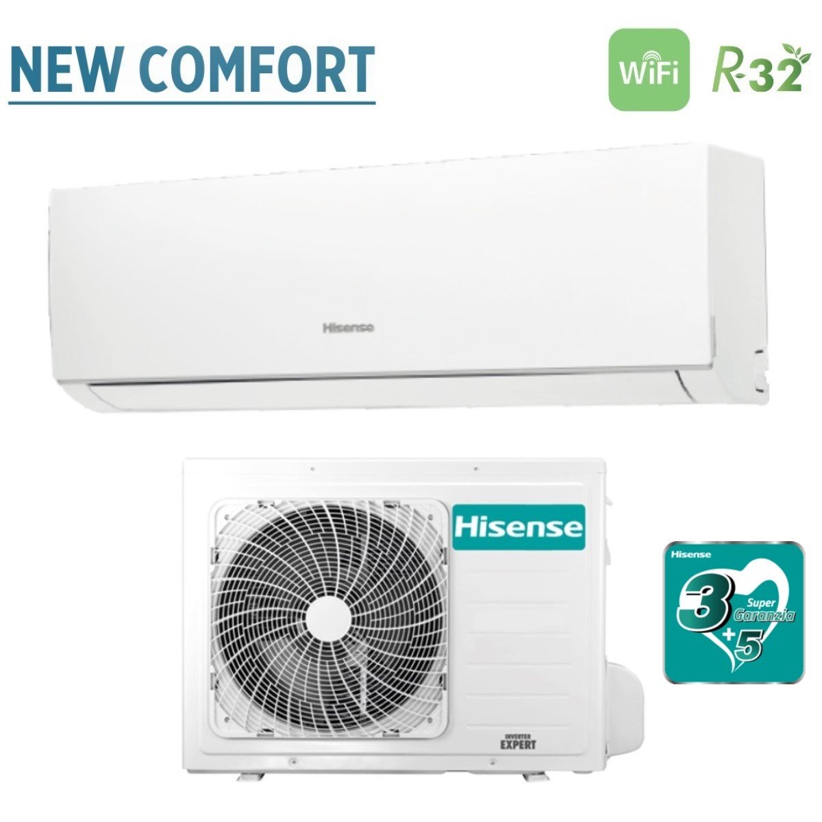 climatizzatore condizionatore hisense inverter serie new comfort 12000 btu dj35ve0a r 32 wi fi integrato classe a__