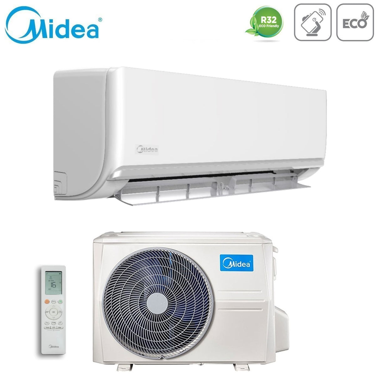 climatizzatore condizionatore midea inverter serie exclusive 18000 btu msagwcu 18hrfn8 r 32 wi fi optional classe a++ a+
