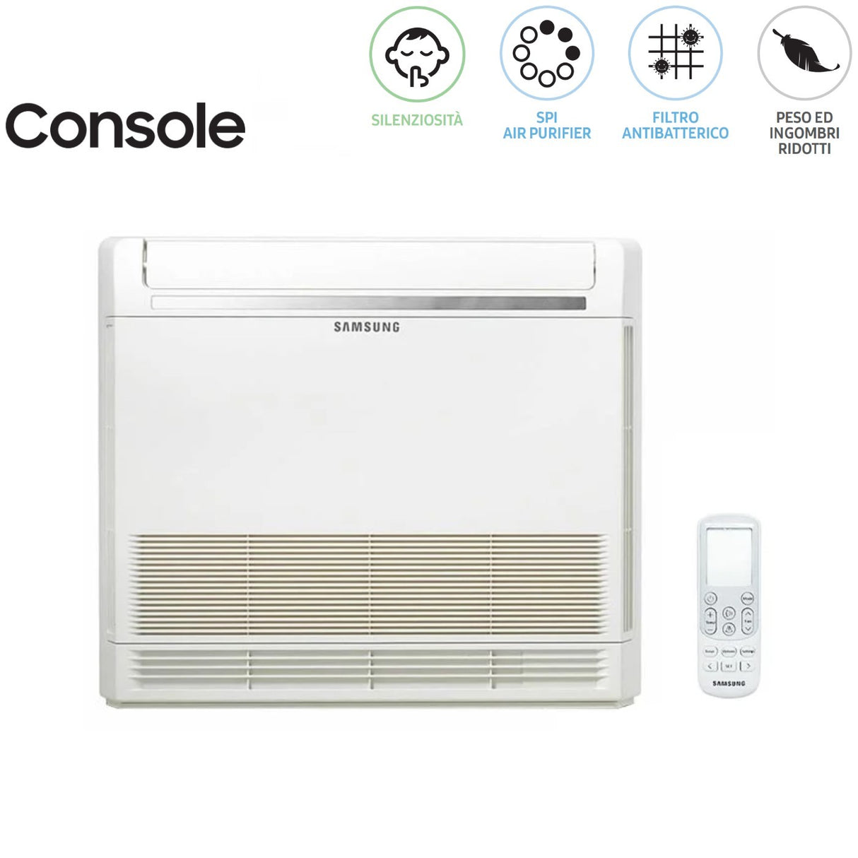 climatizzatore condizionatore samsung trial split inverter console 9+9+9 con aj052txj3kg eu r 32 9000+9000+9000 con telecomando incluso