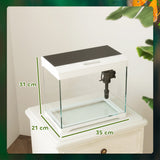 easycomfort easycomfort acquario per pesci rossi 17l con luci led pompa dacqua e sistema di filtraggio 35x21x31 cm bianco