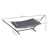 easycomfort easycomfort amaca da giardino portatile con cuscino integrato in cotone poliestere e acciaio 368x93x110 cm grigio scuro