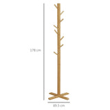 easycomfort easycomfort appendi abiti da terra in legno di bambu con 8 ganci e base a x 49 5x 49 5x 178cm naturale