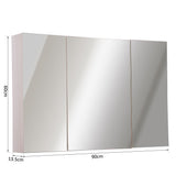 easycomfort easycomfort armadietto pensile da bagno a parete con specchio a 3 ante e ripiani regolabili in legno 90x60x13 5cm ean 8054144132402