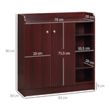 easycomfort easycomfort armadio scarpiera moderno e salvaspazio in legno per 12 paia con 4 ripiani aperti 83x30x90 cm color caffe