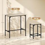 easycomfort easycomfort arredamento bar 3 pezzi con tavolo da cucina e 2 sgabelli da bar in legno e acciaio color legno e nero