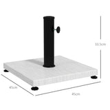 easycomfort easycomfort base per ombrellone da 25kg in metallo e cemento con effetto legno 45x45x33 5cm bianco
