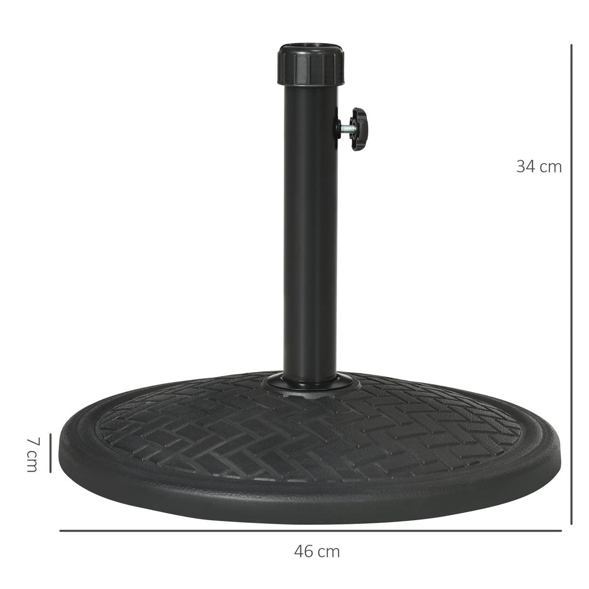 easycomfort easycomfort base per ombrellone di 14kg per pali da 32 38 mm metallo e cemento 46 cm nero