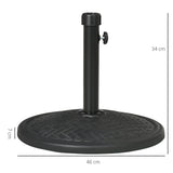 easycomfort easycomfort base per ombrellone di 14kg per pali da 32 38 mm metallo e cemento 46 cm nero