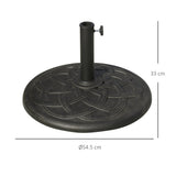 easycomfort easycomfort base per ombrellone in resina 19kg con decorazioni e accoppiatore antiruggine 54 5cm bronzo