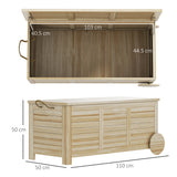 easycomfort easycomfort baule da esterno 185l a 2 ruote con telo interno e coperchio in legno di abete 110x50x50 cm color legno