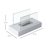 easycomfort easycomfort camino a bioetanolo da tavolo 830 w bruciatori senza residui inodore in acciaio inox con vetro 35x18x21 cm bianco ean 8054111844123