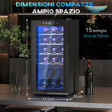 easycomfort easycomfort cantinetta vino frigo per 15 bottiglie capacita 44l con controllo temperatura e ripiani regolabili nero