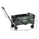 easycomfort easycomfort carrello da giardino da 72l pieghevole con pannello apribile in acciaio e poliestere 114x46x65 92 cm verde
