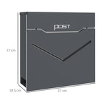 easycomfort easycomfort cassetta postale in acciaio con 2 chiavi di sicurezza fessura a v e foro di drenaggio 37x10 5x37 cm grigia