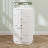 easycomfort easycomfort cassettiera 5 cassetti per camera da letto moderna e salvaspazio 47x29x95 cm bianco