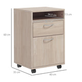 easycomfort easycomfort cassettiera da ufficio portadocumenti con ripiano aperto e 2 cassetti in legno e metallo 40x35x60 cm rovere
