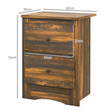 easycomfort easycomfort comodino con 2 cassetti dallo stile rustico in legno 40x30x56 cm marrone