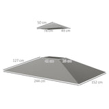 easycomfort easycomfort copertura per gazebo da giardino per barbecue 1 52x2 44 m a 2 livelli in poliestere grigio chiaro