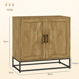 easycomfort easycomfort credenza da soggiorno a 2 livelli con ripiano regolabile in legno e acciaio 80x40x78 cm marrone e nero