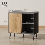easycomfort easycomfort credenza moderna con armadietto e vano portaoggetti in legno 80x39x76 cm grigio scuro