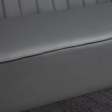 easycomfort easycomfort divano a 2 posti dal design moderno telaio in legno e rivestimento in pelle sintetica grigia 108 5 x 61 x 79cm ean 8055776910611