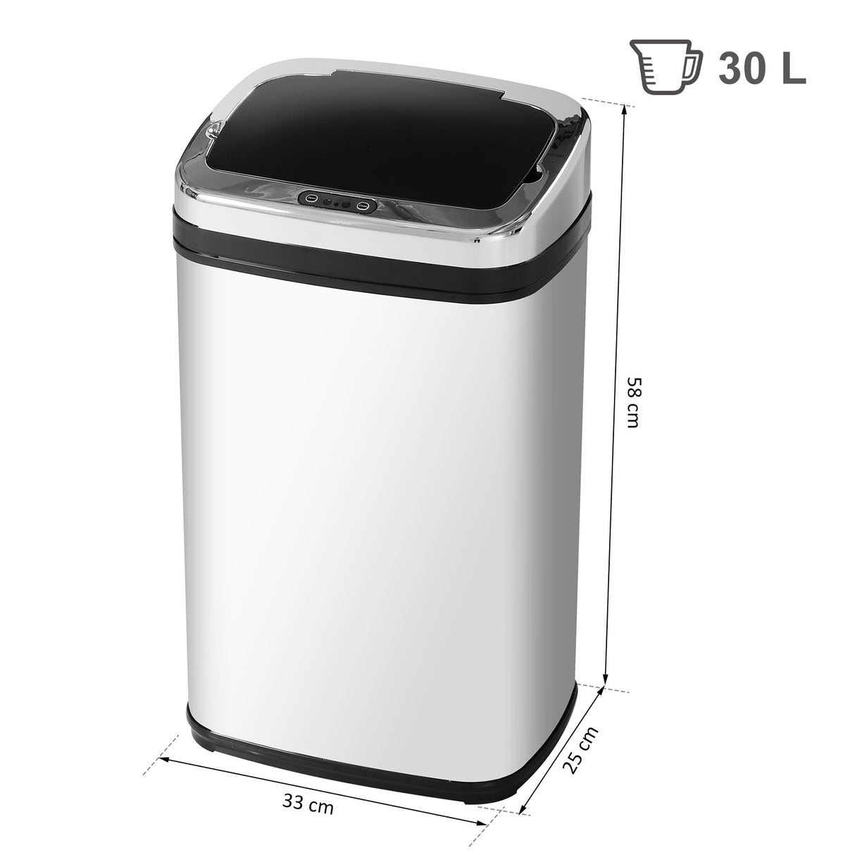 easycomfort easycomfort elegante bidone pattumiera in acciaio inox con sensore elettronico di apertura 30l ean 8054111841610