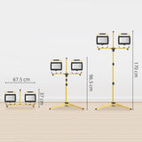 easycomfort easycomfort faretti led da lavoro da 6500k con treppiede staccabile in alluminio e metallo 75x62x170 cm giallo e nero