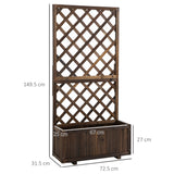 easycomfort easycomfort fioriera da esterno con grigliato per rampicanti e vaso in legno di abete 72 5x31 5x149 5 cm